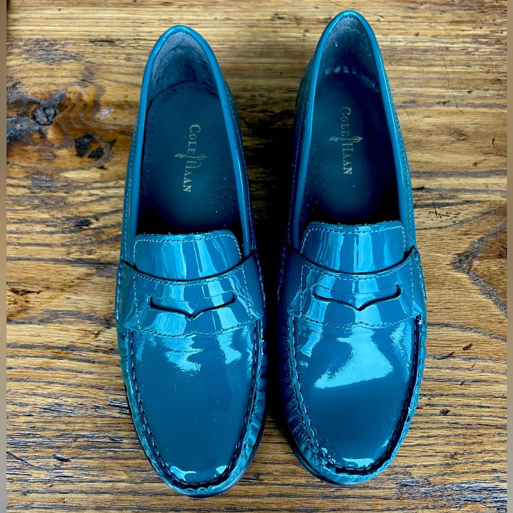 Cole Haan Alexa Penny Moc dark teal patent leather